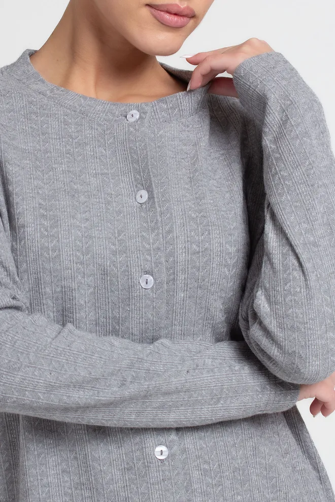 Трикотажная кофта на пуговицах SWAGGIT 4505/280 Giulia (grey), серый