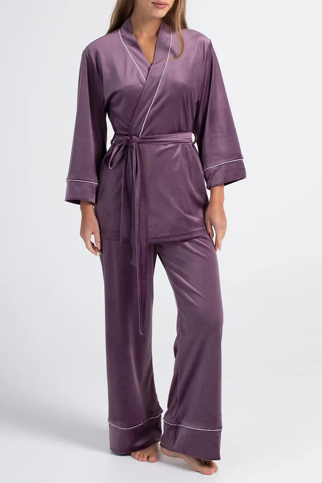 Комплект на запах из велюра SOFT WINTER 5606/080 Giulia (lavender purple), фиолетовый