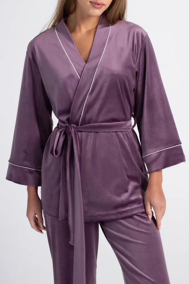 Комплект на запах из велюра SOFT WINTER 5606/080 Giulia (lavender purple), фиолетовый