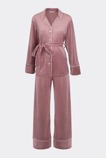 Комплект штани та кофта на ґудзиках із поясом SOFT WINTER 5509/080 Giulia (dusty rose), рожевий