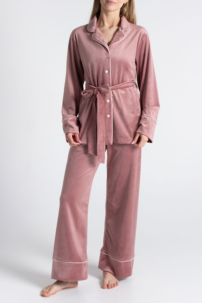 Комплект штани та кофта на ґудзиках із поясом SOFT WINTER 5509/080 Giulia (dusty rose), рожевий