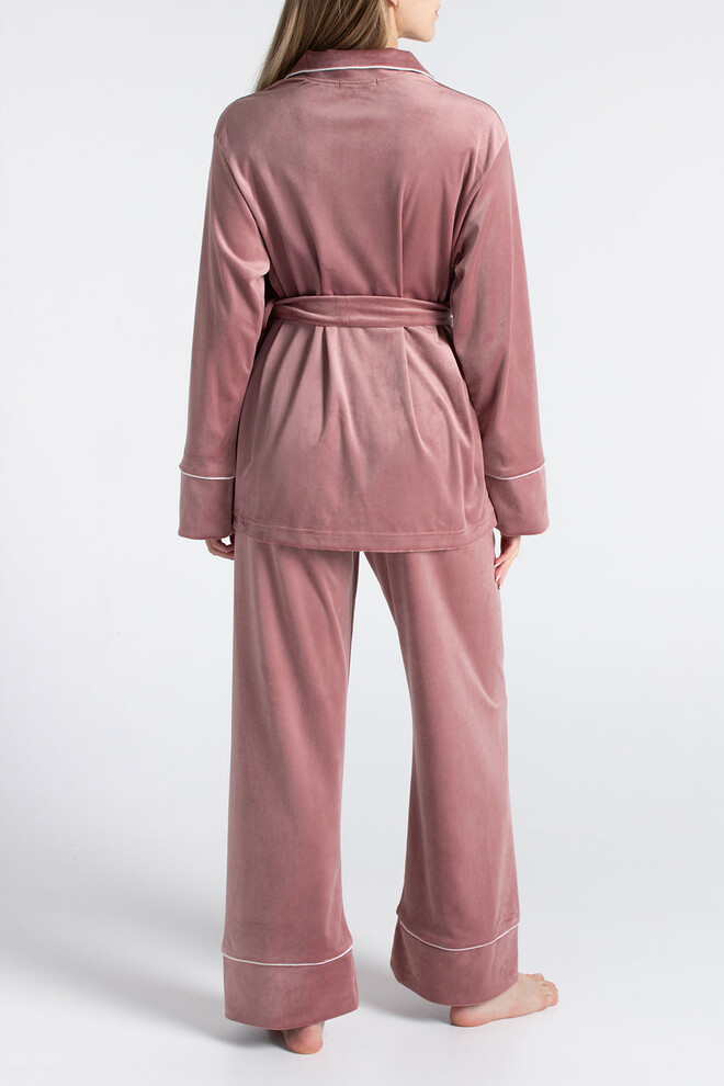 Комплект штани та кофта на ґудзиках із поясом SOFT WINTER 5509/080 Giulia (dusty rose), рожевий