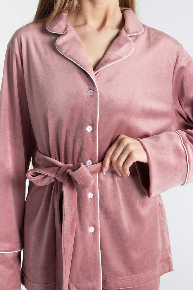 Комплект штани та кофта на ґудзиках із поясом SOFT WINTER 5509/080 Giulia (dusty rose), рожевий