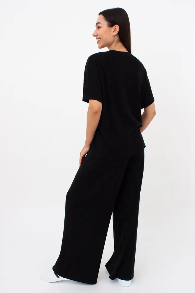 Комплект з ангори футболка та штани палаццо LIGHT ESSENCE 5122/250 Giulia (black), чорний