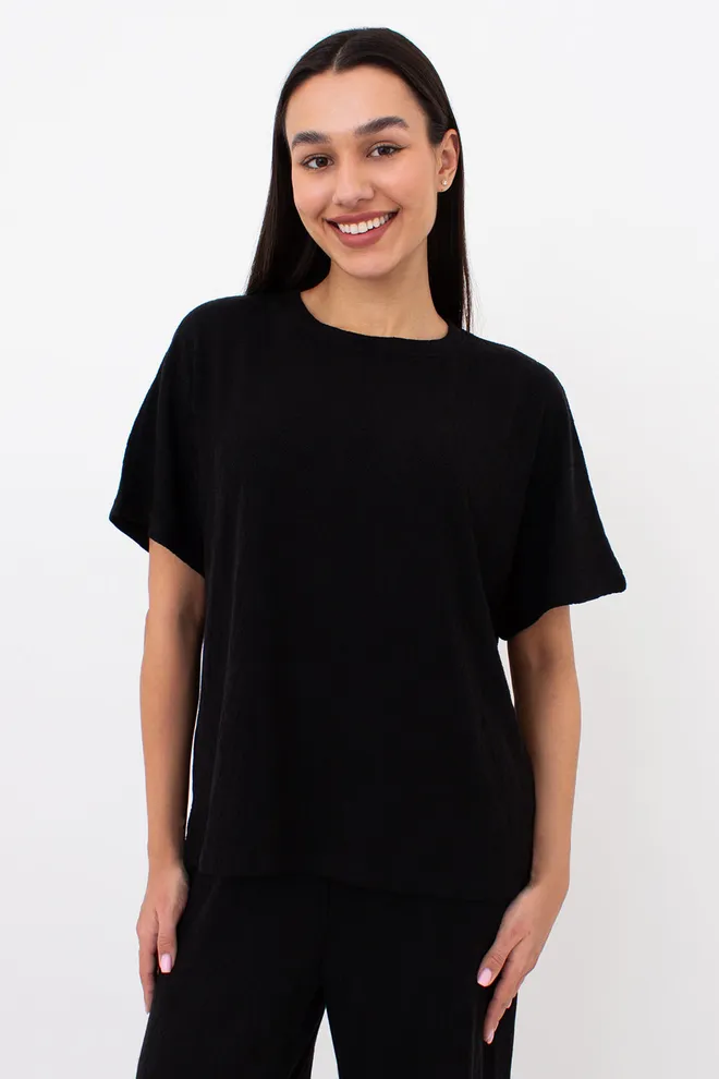 Комплект з ангори футболка та штани палаццо LIGHT ESSENCE 5122/250 Giulia (black), чорний