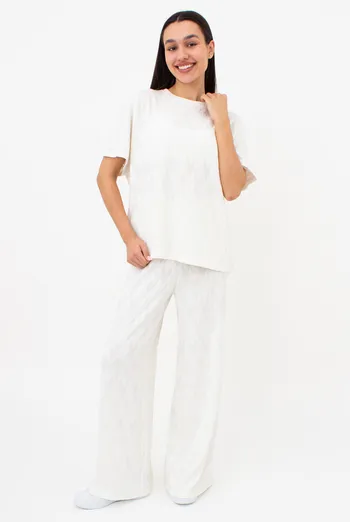 Комплект из ангоры футболка и штаны палаццо LIGHT ESSENCE 5122/250 Giulia (milk), белый Комплект из ангоры футболка и штаны палаццо LIGHT ESSENCE 5122/250 Giulia (milk), белый