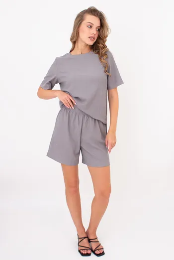 Комплект из жатки (футболка и шорты) RUMPLE RICH 6130/260 Giulia (light grey), серый Комплект из жатки (футболка и шорты) RUMPLE RICH 6130/260 Giulia (light grey), серый
