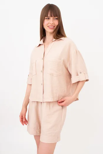 Комплект из жатого льна (рубашка и шорты) VOYAGE 6601/220 Giulia (beige), бежевый Комплект из жатого льна (рубашка и шорты) VOYAGE 6601/220 Giulia (beige), бежевый