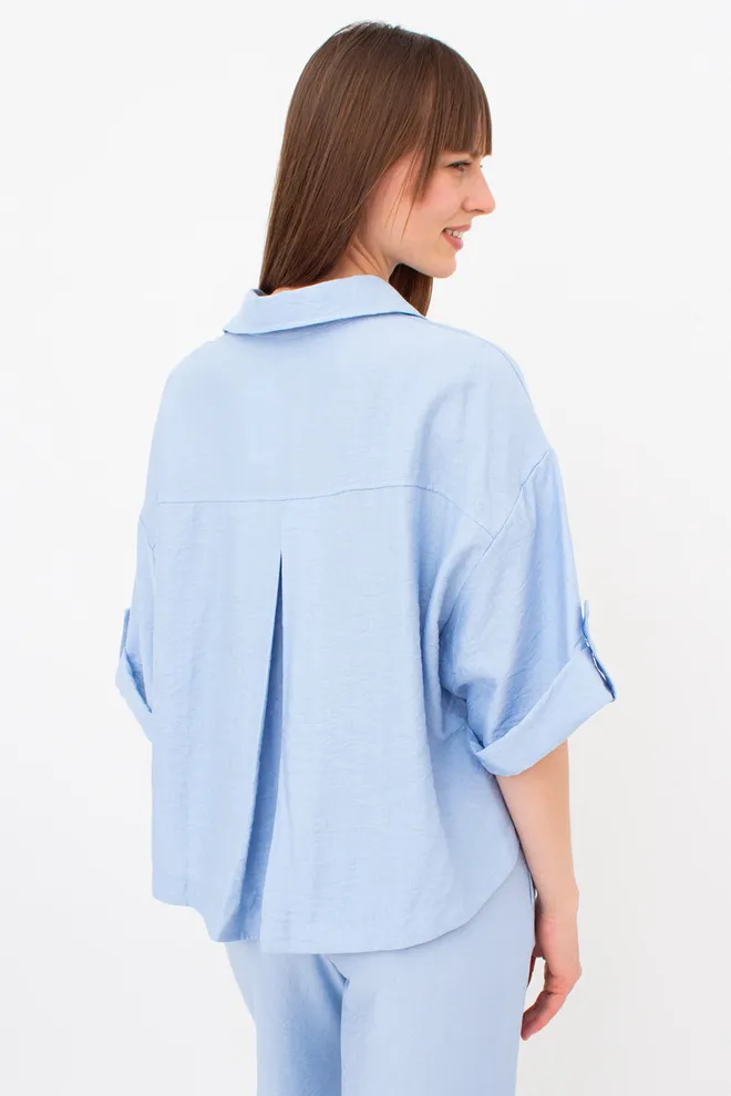 Комплект з жатого льону (сорочка та штани) VOYAGE 5401/220 Giulia (light blue), блакитний