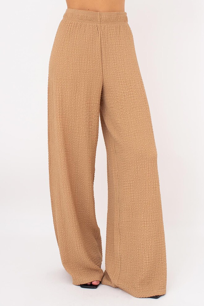 Комплект из жатой ткани (футболка и штаны) WHISPERED FOLDS 5123/260 Giulia (dark beige), бежевый