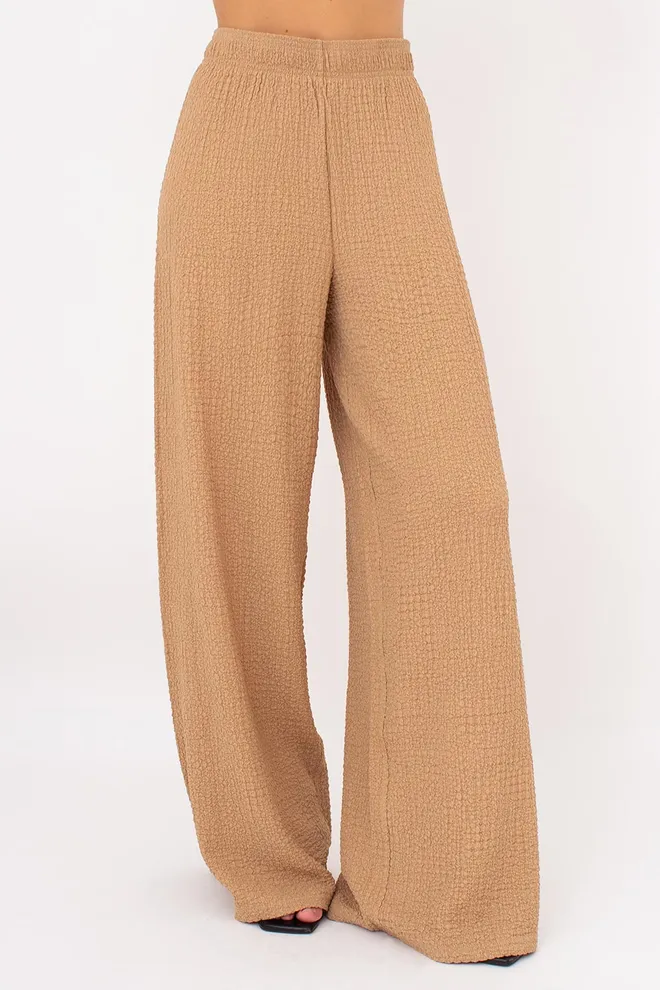 Комплект из жатой ткани (футболка и штаны) WHISPERED FOLDS 5123/260 Giulia (dark beige), бежевый