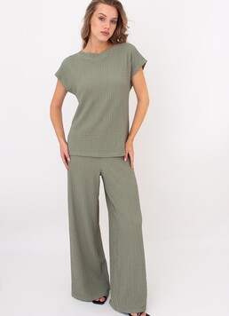 Комплект из жатой ткани (футболка и штаны) WHISPERED FOLDS 5123/260 Giulia (mint green), зелёный