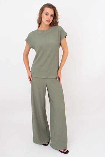 Комплект з жатої тканини (футболка та штани) WHISPERED FOLDS 5123/260 Giulia (mint green), зелений Комплект з жатої тканини (футболка та штани) WHISPERED FOLDS 5123/260 Giulia (mint green), зелений