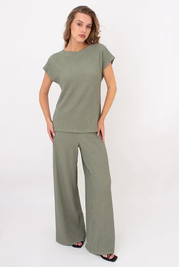 Комплект из жатой ткани (футболка и штаны) WHISPERED FOLDS 5123/260 Giulia (mint green), зелёный