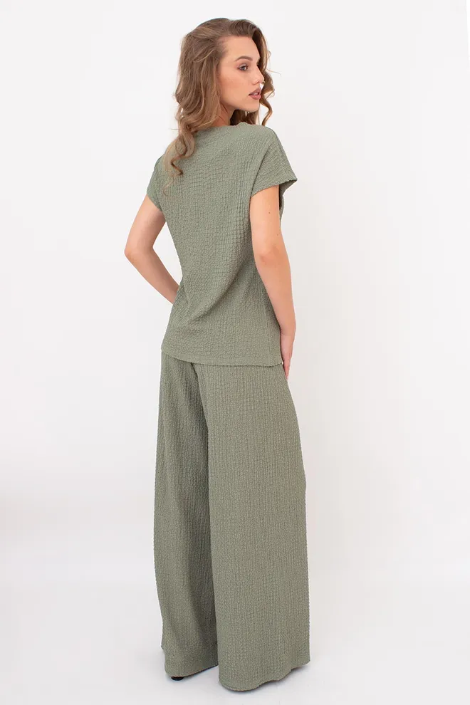 Комплект з жатої тканини (футболка та штани) WHISPERED FOLDS 5123/260 Giulia (mint green), зелений