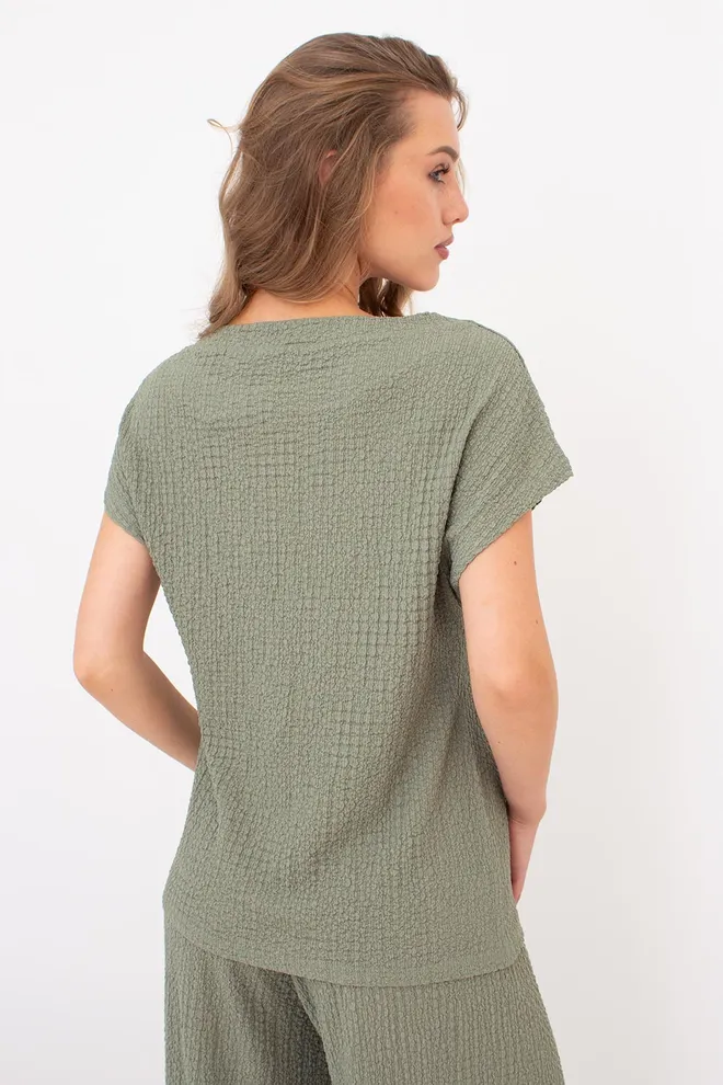 Комплект з жатої тканини (футболка та штани) WHISPERED FOLDS 5123/260 Giulia (mint green), зелений