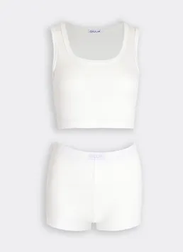 Трикотажный комплект топ и трусики MALLOW 6201/310 Giulia (milk), белый