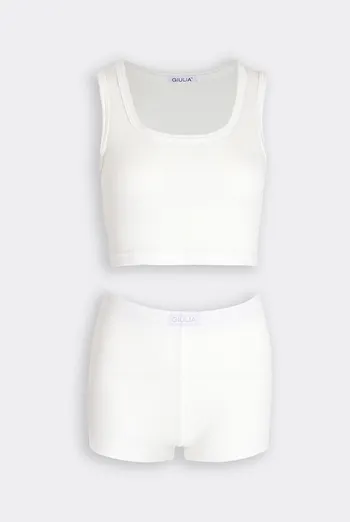 Трикотажный комплект топ и трусики MALLOW 6201/310 Giulia (milk), белый Трикотажный комплект топ и трусики MALLOW 6201/310 Giulia (milk), белый