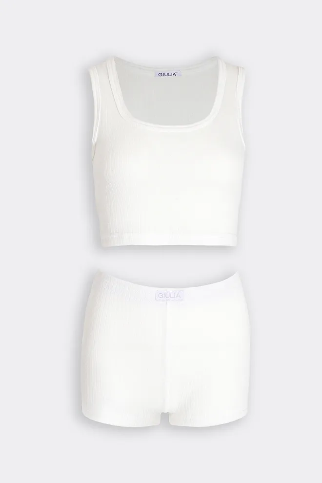 Трикотажный комплект топ и трусики MALLOW 6201/310 Giulia (milk), белый