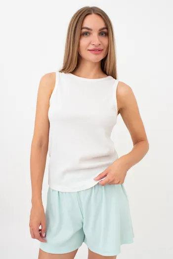 Майка жіноча в рубчик на широких бретелях RIB 3808/010 Giulia (milk), білий Майка жіноча в рубчик на широких бретелях RIB 3808/010 Giulia (milk), білий