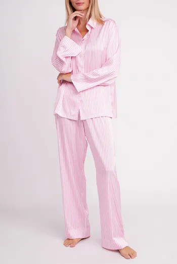 Пижама в полоску NAP QUEEN 5902/050 Giulia (white/amaranth pink), белый/розовый