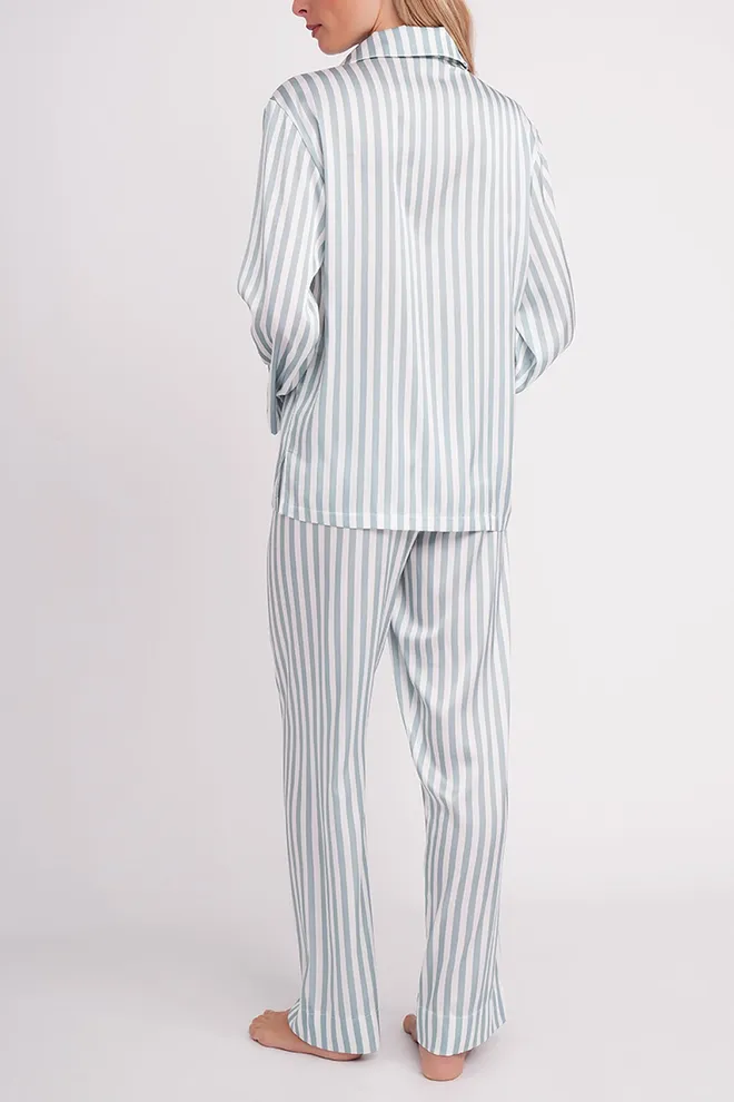 Пижама в полоску NAP QUEEN 5902/050 Giulia (white/grayish teal), белый/зеленый