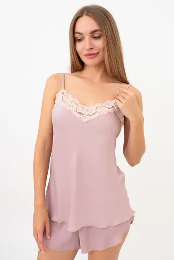 Пижама из жатого шелка CREME FOLD 6025/051 Giulia (soft rose), розовый