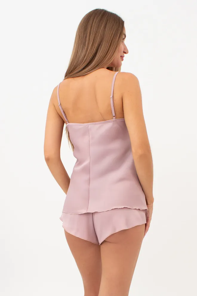 Піжама з жатого шовку CREME FOLD 6025/051 Giulia (soft rose), рожевий