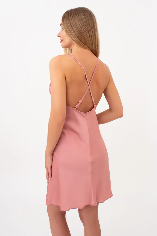 Шовкова нічна сорочка HELENA 8011/051 Giulia (antique rose), рожевий