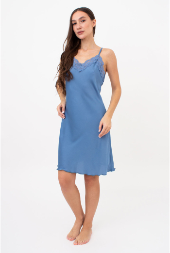 Шелковая ночная сорочка HELENA 8011/051 Giulia (light blue), голубой Шелковая ночная сорочка HELENA 8011/051 Giulia (light blue), голубой