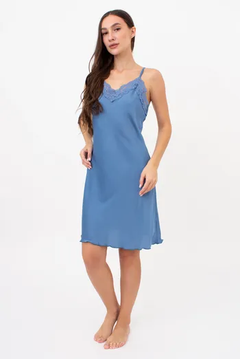 Шелковая ночная сорочка HELENA 8011/051 Giulia (light blue), голубой