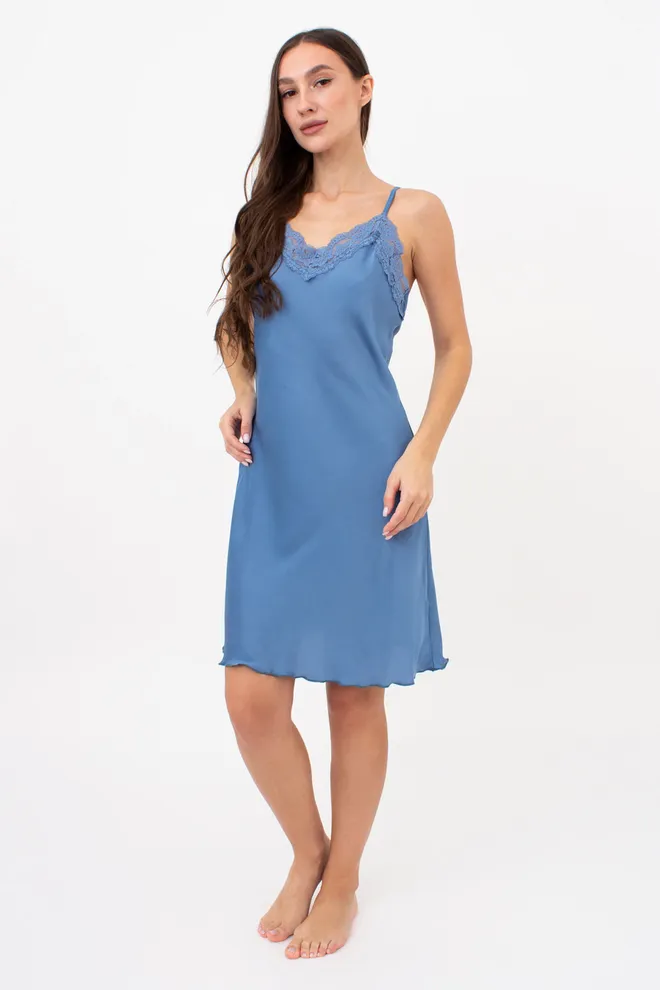 Шовкова нічна сорочка HELENA 8011/051 Giulia (light blue), блакитний