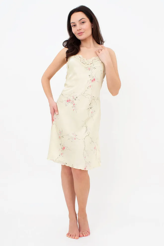 Шовкова нічна сорочка SAKURA 8011/051 Giulia (light yellow), жовтий