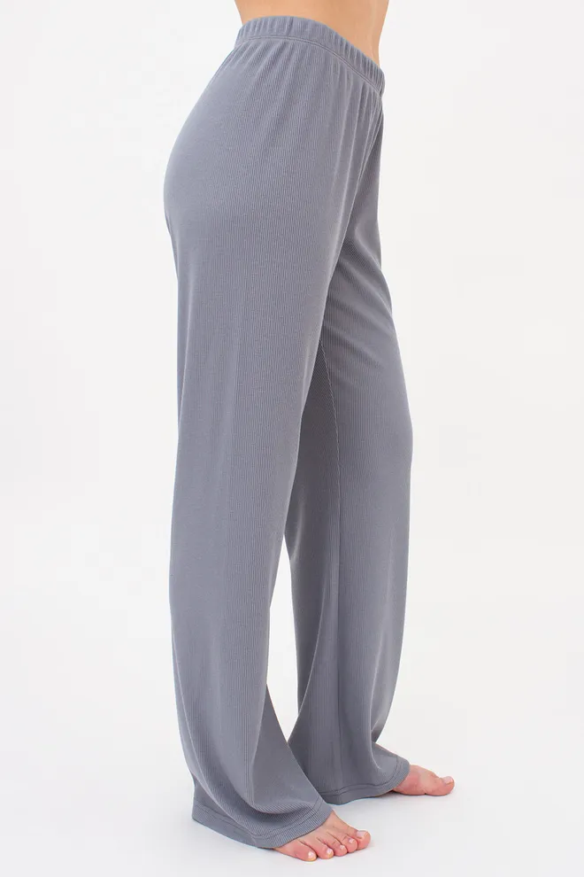 Штани жіночі в рубчик RIB 4307/010 Giulia (grey), сірий