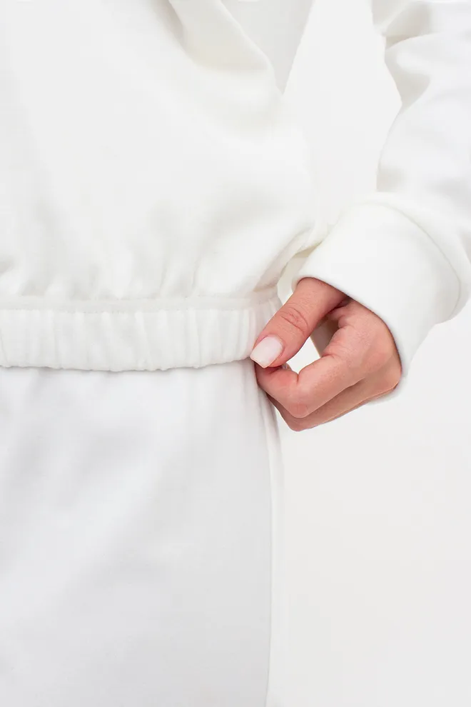 Теплий флісовий комплект світшот та штани FLEECE FLOW 5807/210 Giulia (milk), білий