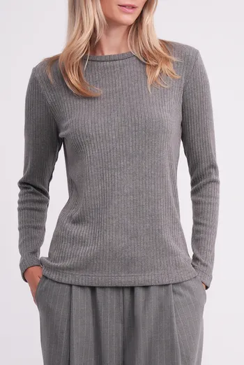 Трикотажный лонгслив MOSSLINES 7003/150 Giulia (gunsmoke melange), серый Трикотажный лонгслив MOSSLINES 7003/150 Giulia (gunsmoke melange), серый