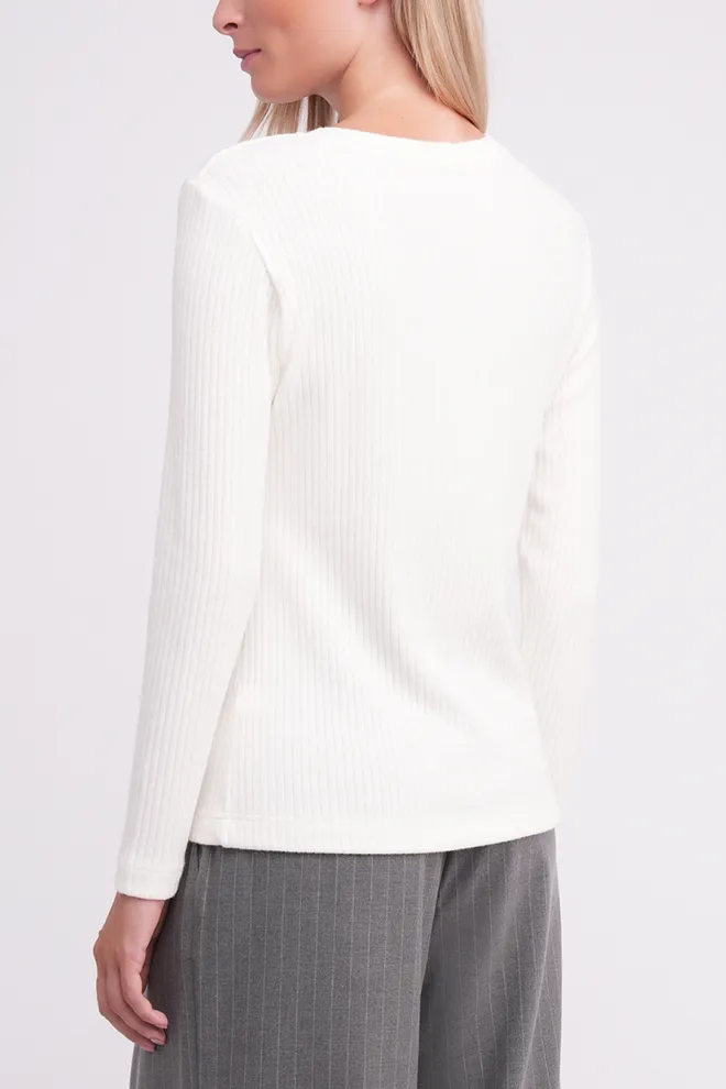 Трикотажный лонгслив MOSSLINES 7003/150 Giulia (white dove), белый