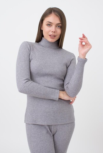 Тепла водолазка в рубчик WARMLY TOUCH 4902/150 Giulia (grey), сірий