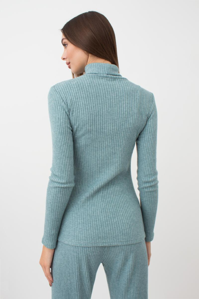 Тепла водолазка в рубчик WARMLY TOUCH 4902/150 Giulia (mint green), зелений