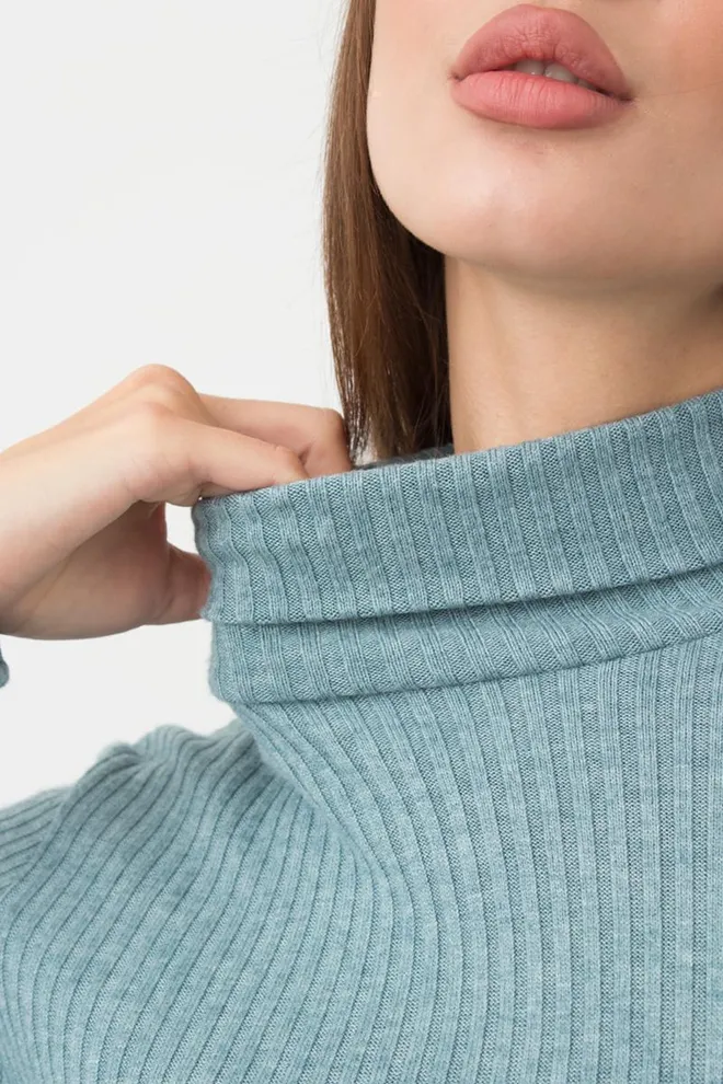Теплая водолазка в рубчик WARMLY TOUCH 4902/150 Giulia (mint green), зеленый