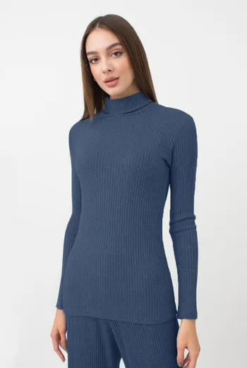 Теплая водолазка в рубчик WARMLY TOUCH 4902/150 Giulia (epruse), синий