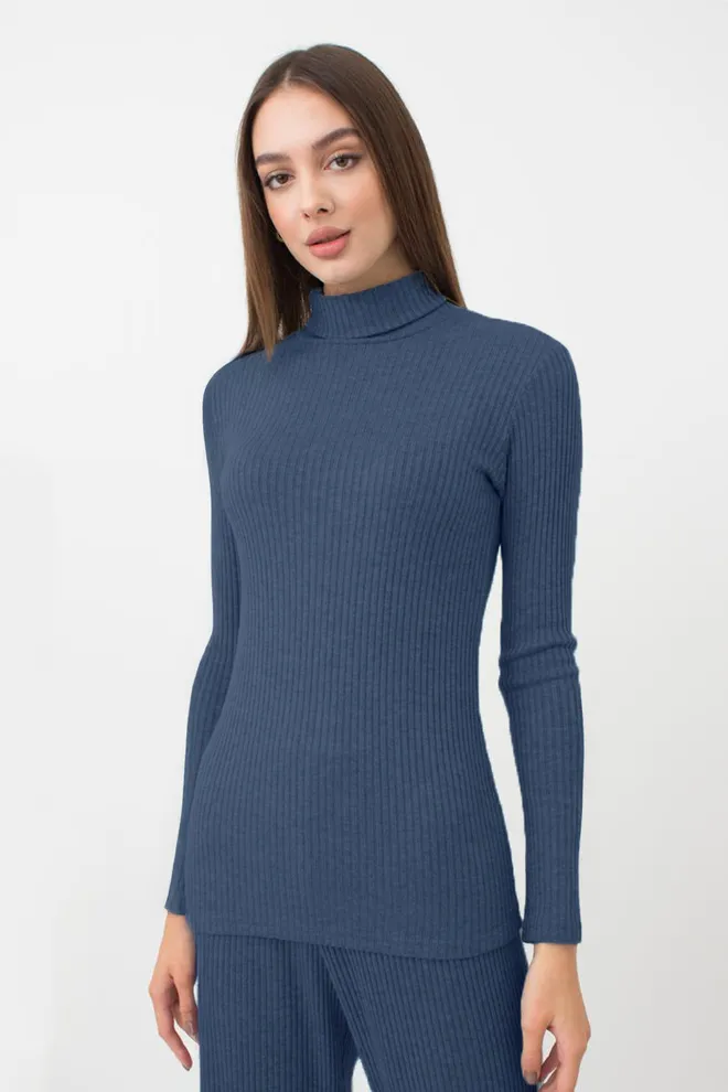 Теплая водолазка в рубчик WARMLY TOUCH 4902/150 Giulia (epruse), синий