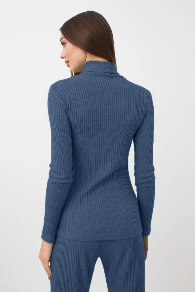 Теплая водолазка в рубчик WARMLY TOUCH 4902/150 Giulia (epruse), синий