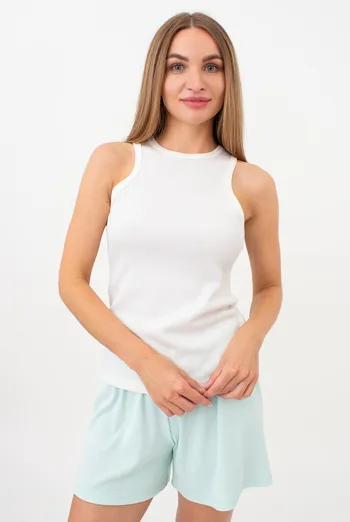 Женская майка из хлопка в рубчик RIB 3814/010 Giulia (milk), белый Женская майка из хлопка в рубчик RIB 3814/010 Giulia (milk), белый