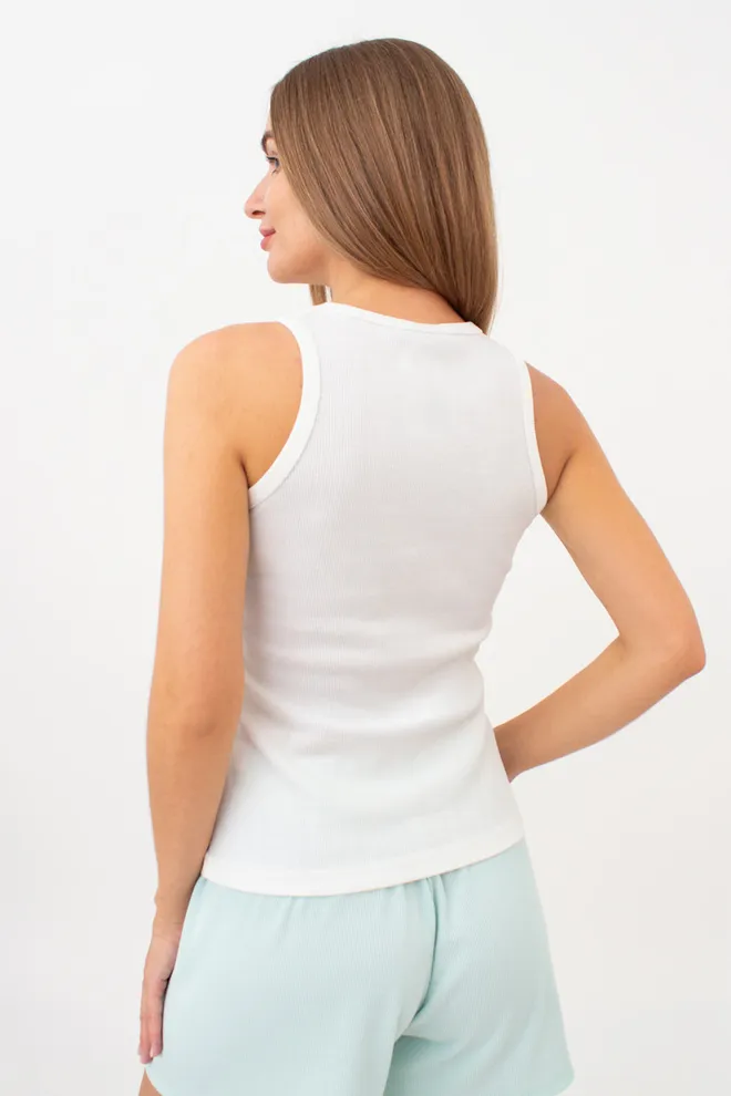 Жіноча майка з бавовни в рубчик RIB 3814/010 Giulia (milk), білий