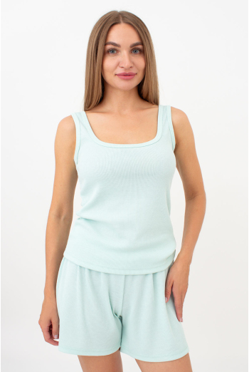 Жіноча майка з квадратним вирізом в рубчик RIB 3815/010 Giulia (fresh mint), зелений