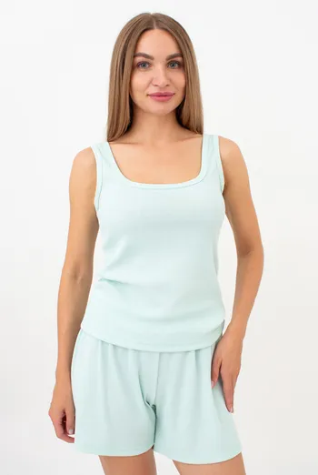 Женская майка с квадратным вырезом в рубчик RIB 3815/010 Giulia (fresh mint), зелёный Женская майка с квадратным вырезом в рубчик RIB 3815/010 Giulia (fresh mint), зелёный