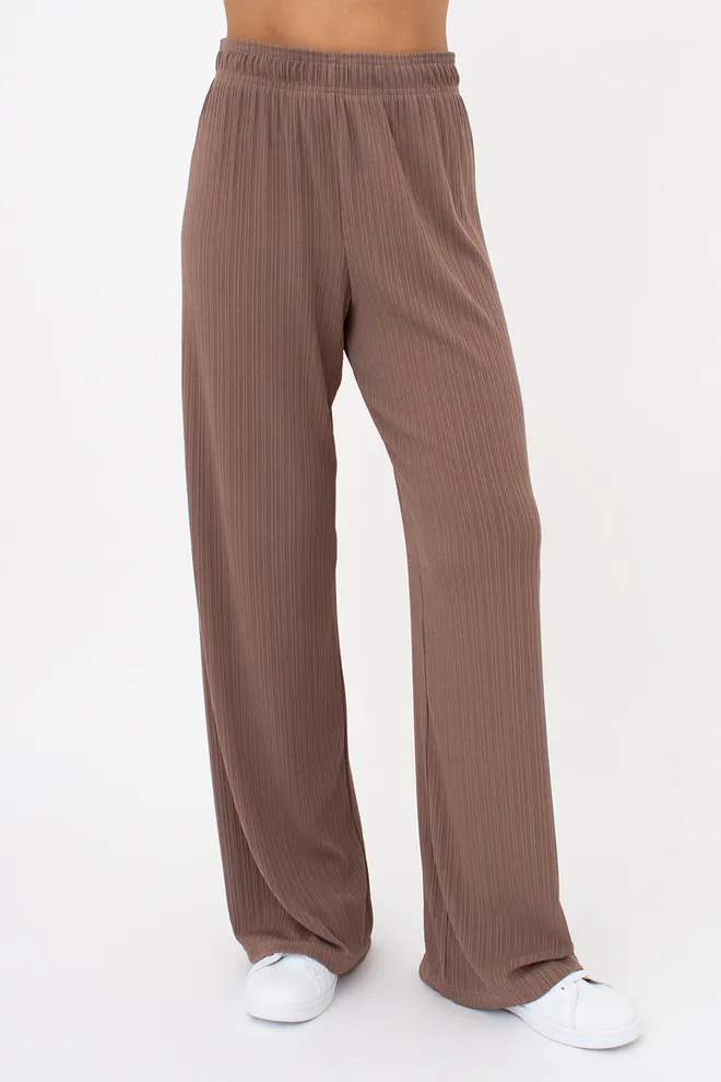 Жіночий комплект в рубчик лонгслів та штани RIPPLEWEAR 5341/260 Giulia (mokko), коричневий