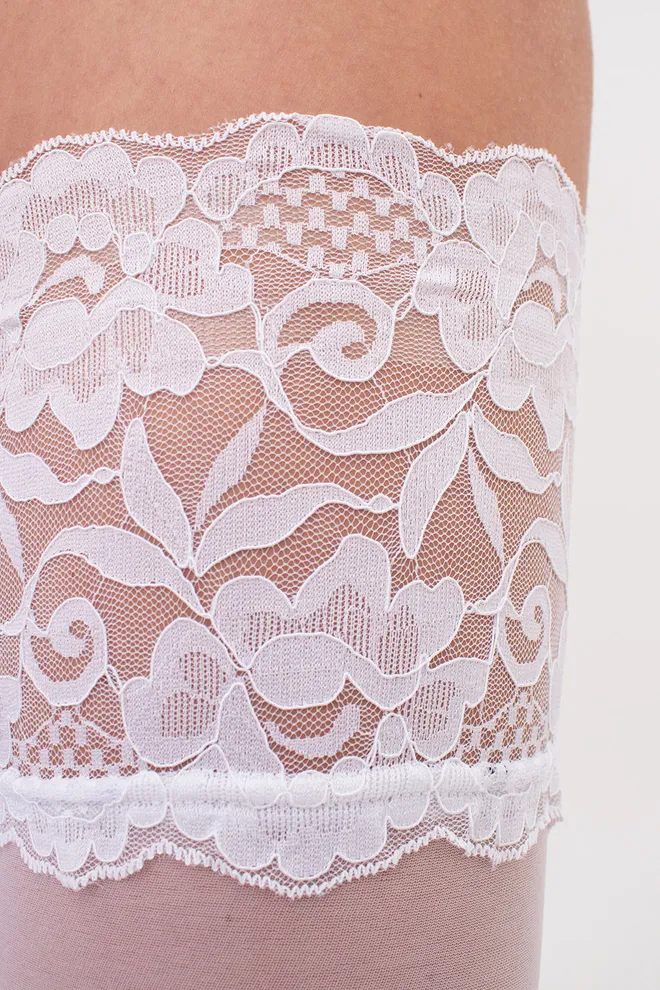 Панчохи на силіконовій резинці Passion 20 den Giulia (bianco)