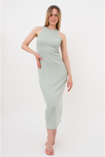 Женское платье в рубчик RIB 8706/010 Giulia (mint), зеленый Женское платье в рубчик RIB 8706/010 Giulia (mint), зеленый